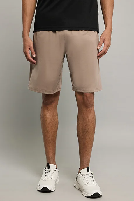 أر أند بي Solid Active Shorts with Elastic Waist