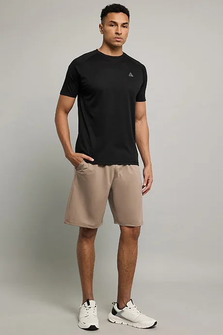 أر أند بي Solid Active Shorts with Elastic Waist