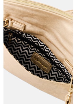 Moda Luxe Women Solid Cross Body Bag 15 H  x 24 L x 2 W cm, Gold  - Image 4