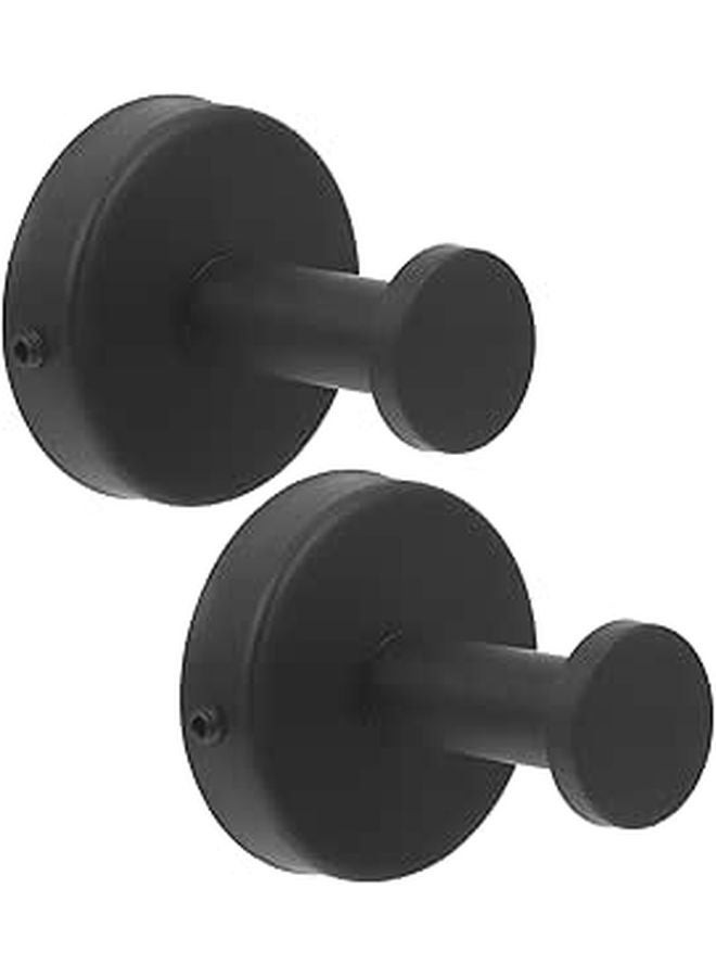2 Pack Stainless Steel Heavy Duty Wall Hooks for Towels Coats Bathroom Kitchen Modern Design - Image 1