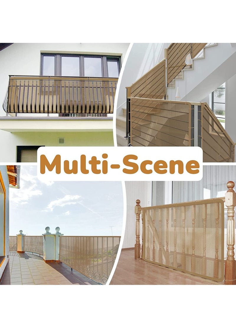 Excefore Children's Stair Net, Safety Net Baby Stair Railing Protection Net for Children, Small Pets, Toys - Indoor and Outdoor (3m*78cm) White - Image 3