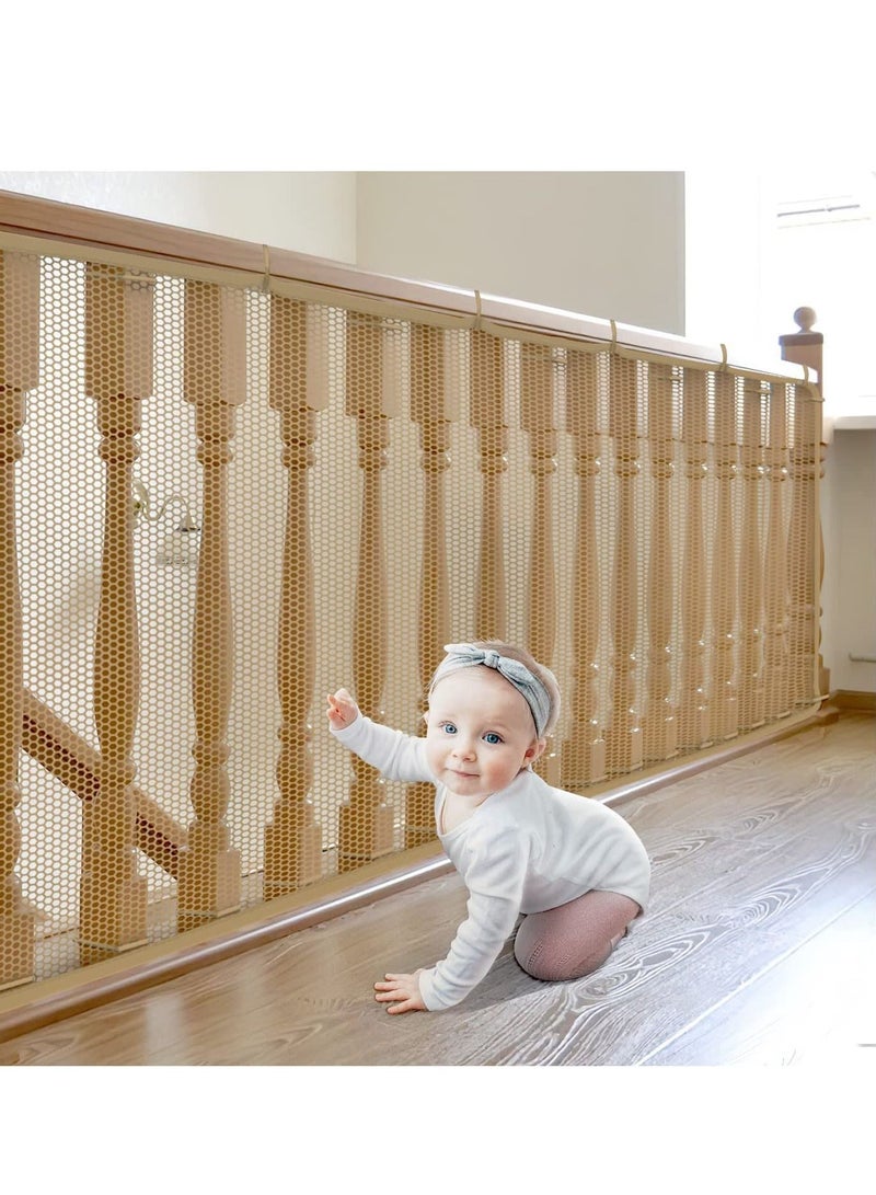 Excefore Children's Stair Net, Safety Net Baby Stair Railing Protection Net for Children, Small Pets, Toys - Indoor and Outdoor (3m*78cm) White - Image 1