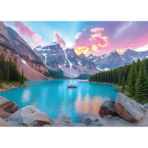 Blueforest Moraine Lake 1000 Piece Puzzle for Adults Canadian Rockies National Park Jigsaw Puzzle Challenging Landscape Art Gift with Poster 275x197 Inch Wall Decor - Image 1