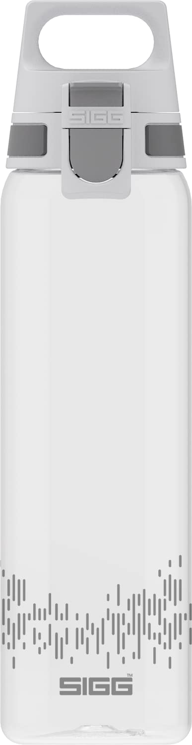 Sigg سيغ - زجاجة ماء تريتان - شفافة بالكامل ONE MyPlanet أنثراسايت - مناسبة للمشروبات الغازية - آمنة للغسل في غسالة الصحون - مانعة للتسرب - خفيفة الوزن - مقاومة للخدوش - خالية من BPA - 25 أونصة