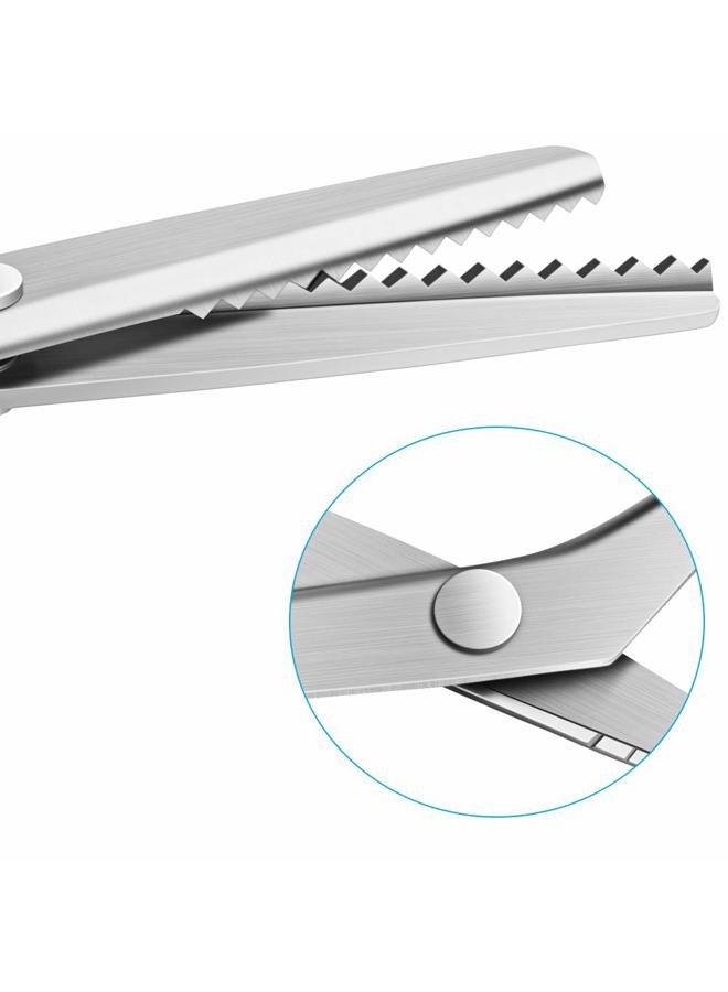 YAZEMKEL Pinking Shears Serrated,Comfort Grips Handled, Professional Dressmaking Sewing Craft Zig Zag Cut Scissors, Suitable for Many Kinds of Fabrics and Paper, 9 Inch Red - Image 4