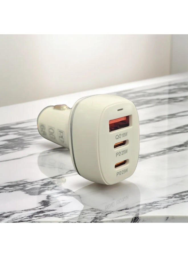 شاحن سيارة جديد متعدد المنافذ أبيض - Image 2