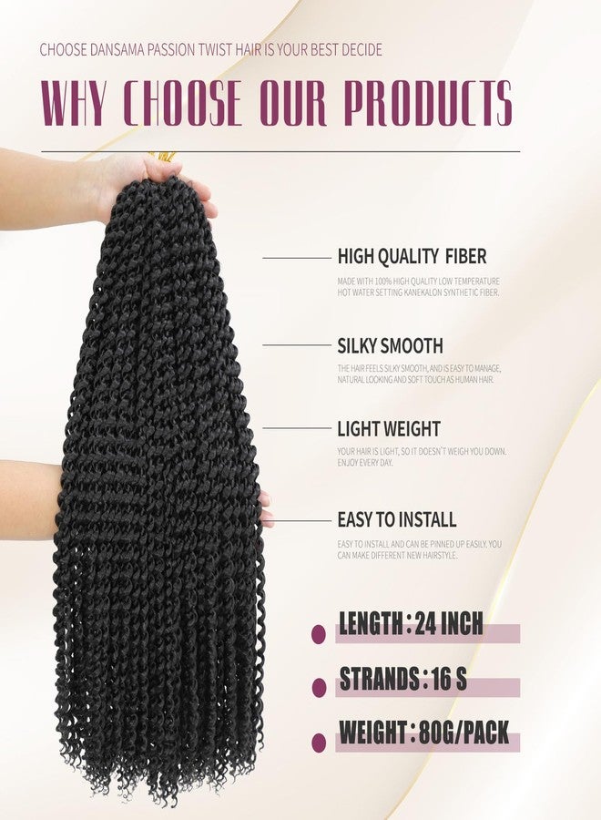 Dansama 6 Packs Passion Twist Hair Water Wave Braiding Hair for Butterfly Style Crochet Braids Bohemian Hair Extensions (24inch, #2, Economy Pack) - Image 3