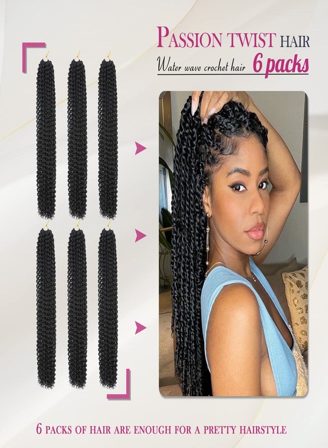 Dansama 6 Packs Passion Twist Hair Water Wave Braiding Hair for Butterfly Style Crochet Braids Bohemian Hair Extensions (24inch, #2, Economy Pack) - Image 2