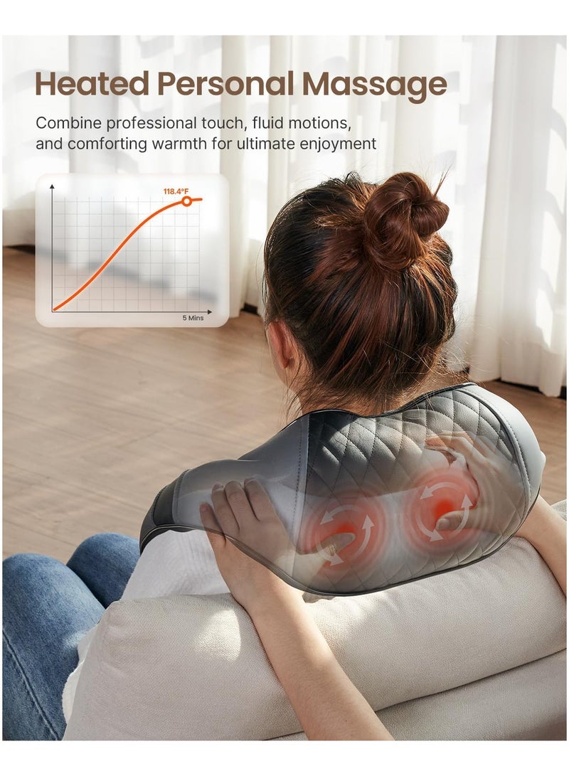 رينفو RENPHO Back Neck Massager with Heat, Shiatsu Shoulder Massager with Electric Deep Tissue Kneading Massage - Image 4