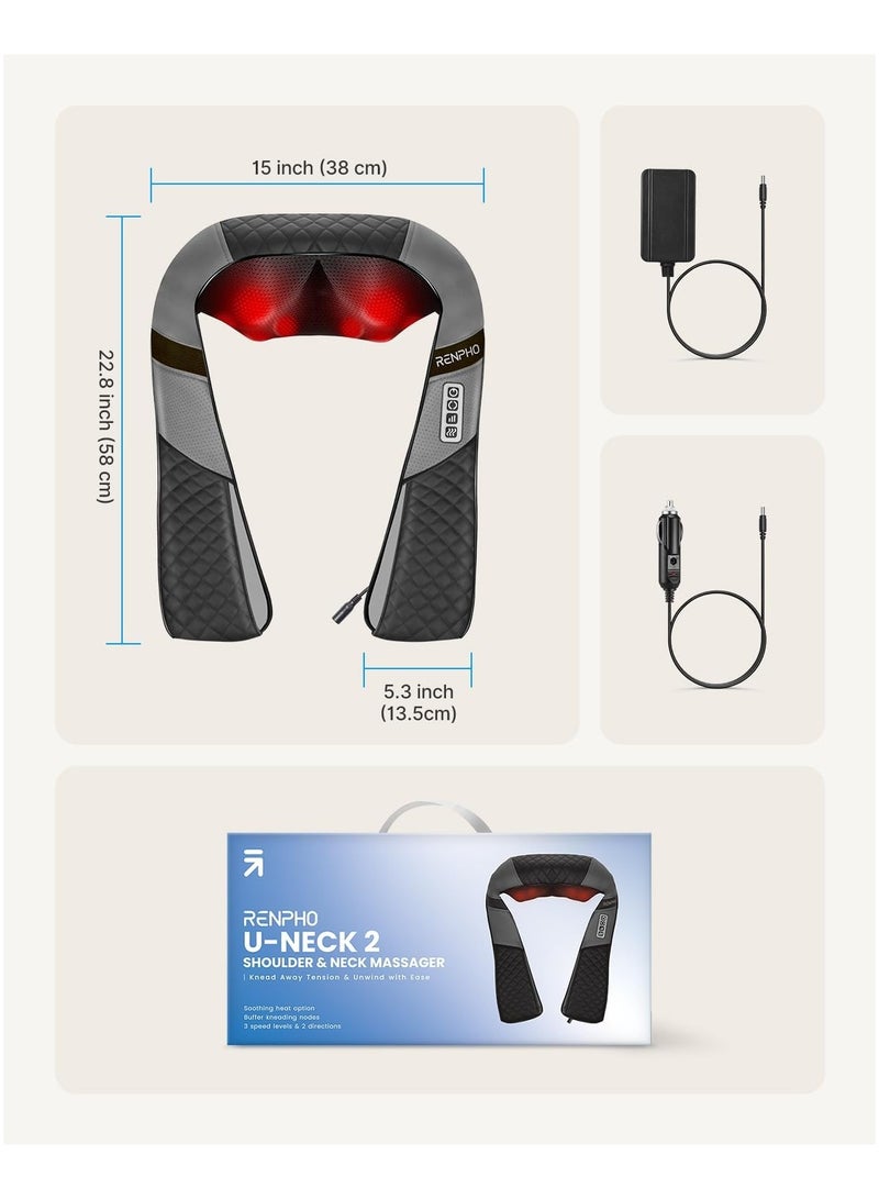 رينفو RENPHO Back Neck Massager with Heat, Shiatsu Shoulder Massager with Electric Deep Tissue Kneading Massage - Image 5