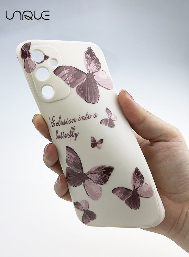 يونيك سامسونج جالاكسي A14 5G حالة الهاتف، فراشة الزهور الصفراء للفتاة جالاكسي A14 5GPhone القضية، مرونة الصدمات واقية واقية لينة حماية الهاتف A14 5G غطاء الهاتف - أبيض - Image 2