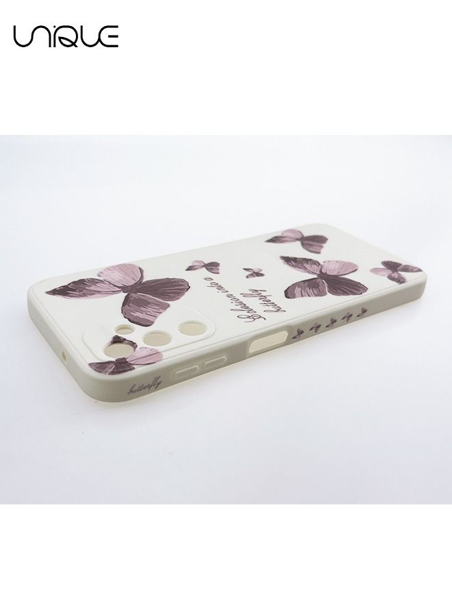 يونيك سامسونج جالاكسي A14 5G حالة الهاتف، فراشة الزهور الصفراء للفتاة جالاكسي A14 5GPhone القضية، مرونة الصدمات واقية واقية لينة حماية الهاتف A14 5G غطاء الهاتف - أبيض - Image 3