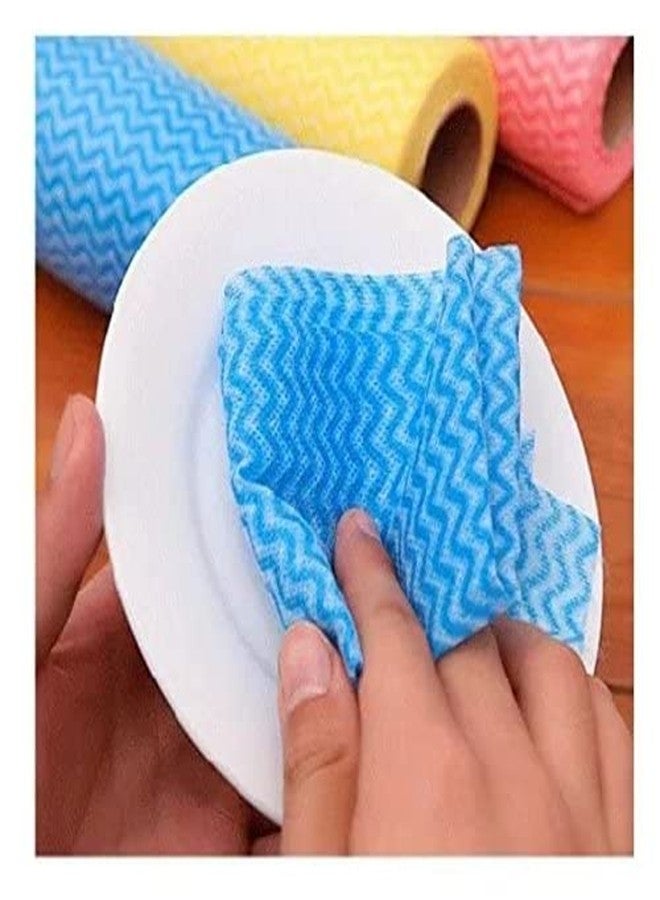 Kitchenette Non-woven Superwipes Washable Reusable Kitchen Towel (80 Sheets) | Super Absorbent Cleaning Roll Single (color may vary) - Image 5