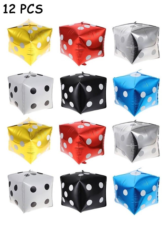 12 قطعة جامبو كبيرة قابلة للنفخ نرد ، 12 بوصة نفخ النرد الكبيرة زينة حفلات النرد الملونة النرد مجموعة النرد الكبيرة مجموعة للألعاب الداخلية والخارجية موضوع الحفلات (ستة ألوان) - Image 1