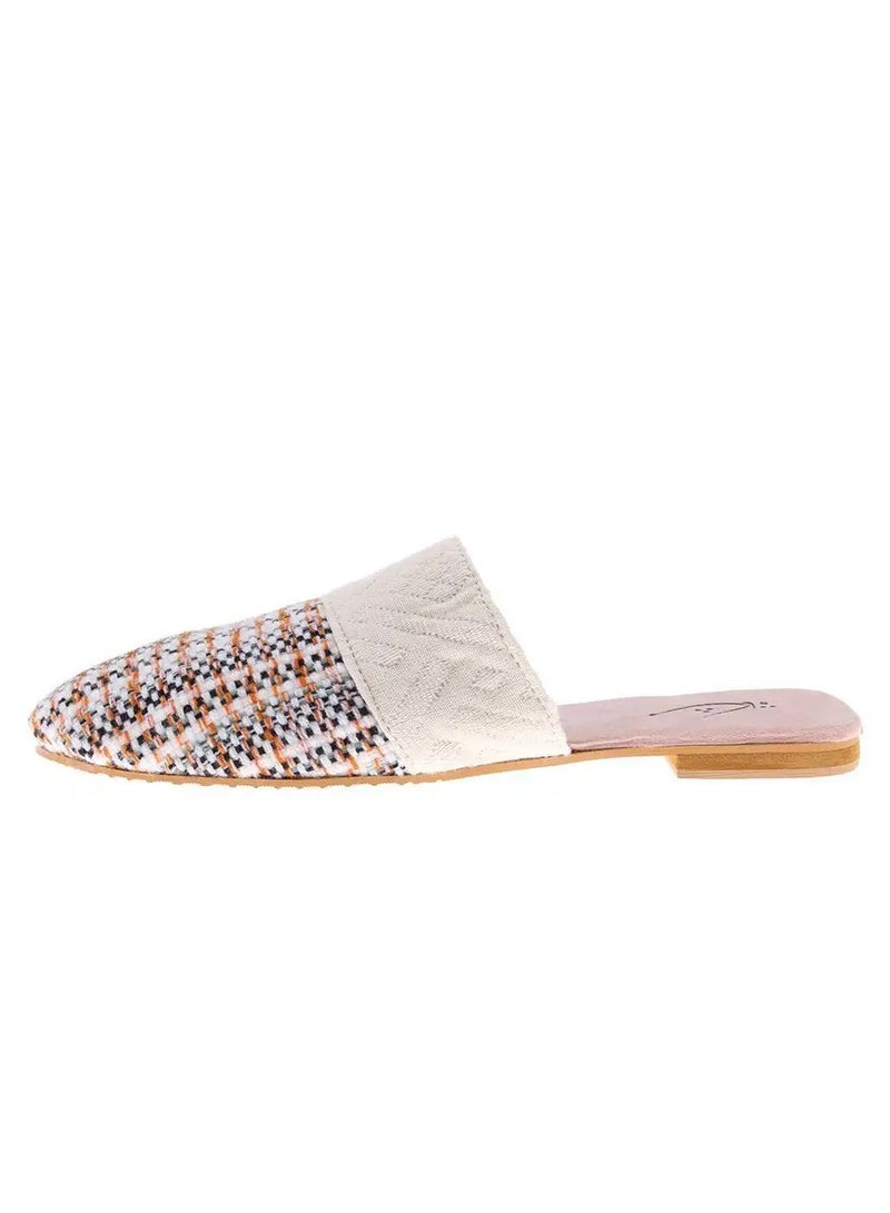 Mishkat Coco Babouche Slippers for Women (Grey & Orange) - Image 1