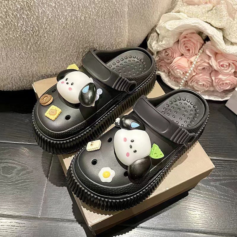 Summer Diy Accessories Beach Ins Popular Cartoon Cute Student Clogs Versatile Two-Wear Sandals And Slippers For Women - Image 3