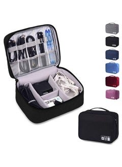 Travel Universal Cable Organizer Waterproof Carrying Bag, Gadgets Electronics Accessories Storage Case for Charger, USB Cables, Earphone, Ipad Mini, Phone, SD Card, Power Bank - Black - pzsku/ZE6A23B91A633A6F5F3BFZ/45/_/1657712542/9ee0e041-06d8-4222-a141-db58f23fffd7