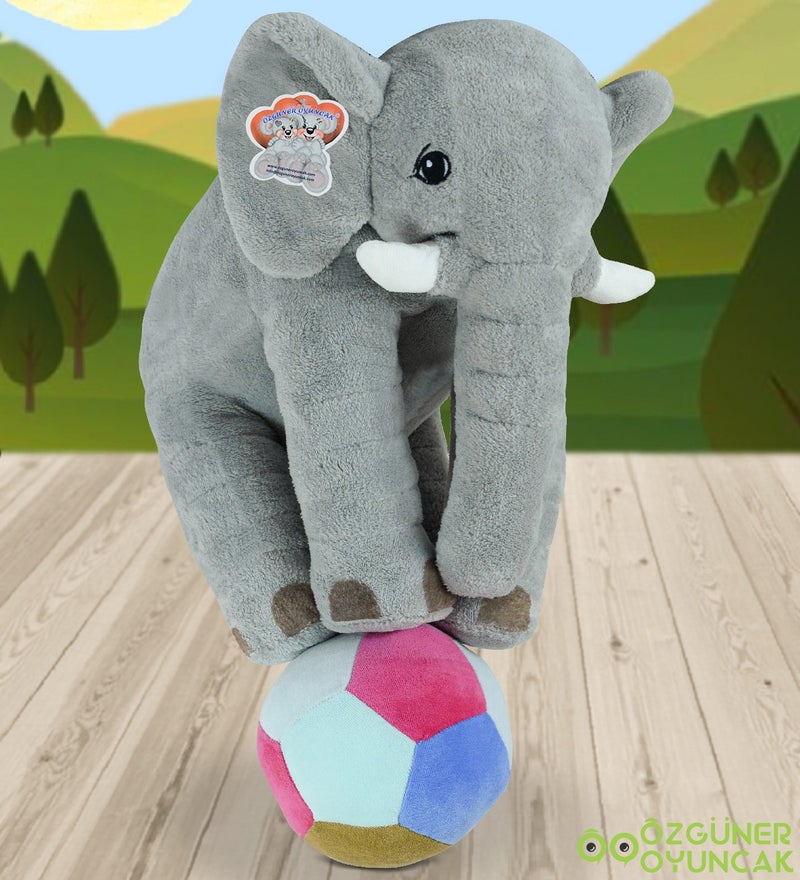 Özgüner Oyuncak Ozguner Toys Sleep Companion Gray Elephant 65CM Baby Soft Top Gift - Image 4