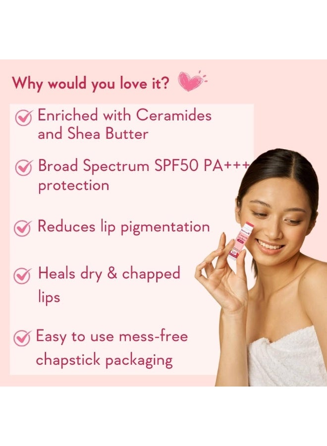 Tinted Ceramide Lip Balm with SPF50 PA+++ - Kojic Acid & Niacinamide - For Lip Lightening - Image 3