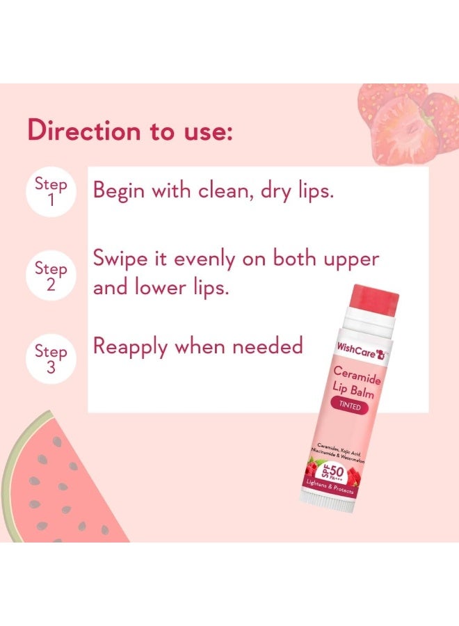 Tinted Ceramide Lip Balm with SPF50 PA+++ - Kojic Acid & Niacinamide - For Lip Lightening - Image 5