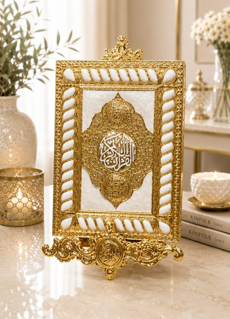 رادین صندوق قرآن فاخر للزينة مع حامل – هدية إسلامية أنيقة وعرض للديكور المنزلي - Image 2
