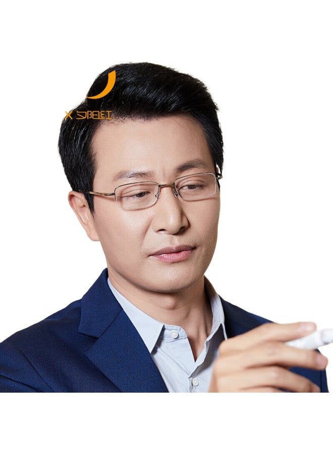 Sunset Red Reading Glasses For Men, Anti-Blue Light, Fashionable, Ultra-Light, Foldable, Portable, Presbyopic Glasses For Women, Jx6007, Silver, 250 Degrees - Image 2