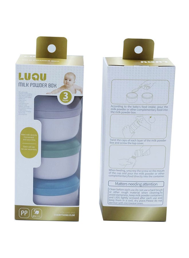 LuQu Baby Milk Powder Container 3-Layer Leak Proof Portable Storage Box with Individual Lids for Travel Daily Use - Image 1