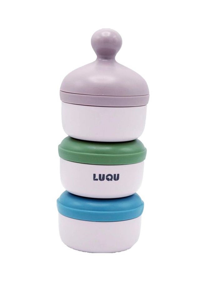 LuQu Baby Milk Powder Container 3-Layer Leak Proof Portable Storage Box with Individual Lids for Travel Daily Use - Image 2