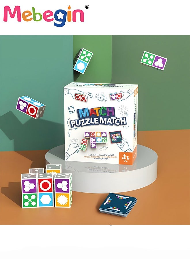 MEBEGIN - Fun Match Puzzle Board Game, Pattern Block Puzzles Games, Educational Spatial and Analytical Toy for Kids, Pattern Matching Game, Popular Family Board Games for Kids and Adults, Good for Increasing Children's Spatial Cognition and Logical Reasoning Skills - Image 1