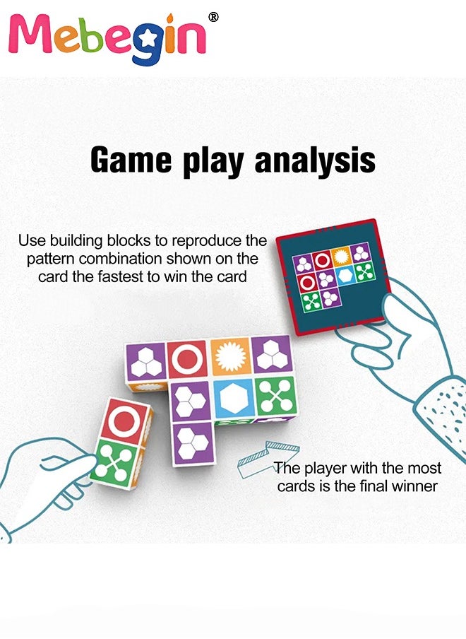 MEBEGIN - Fun Match Puzzle Board Game, Pattern Block Puzzles Games, Educational Spatial and Analytical Toy for Kids, Pattern Matching Game, Popular Family Board Games for Kids and Adults, Good for Increasing Children's Spatial Cognition and Logical Reasoning Skills - Image 1