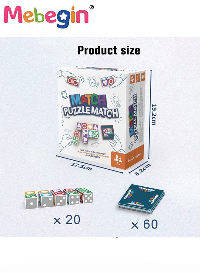 MEBEGIN - Fun Match Puzzle Board Game, Pattern Block Puzzles Games, Educational Spatial and Analytical Toy for Kids, Pattern Matching Game, Popular Family Board Games for Kids and Adults, Good for Increasing Children's Spatial Cognition and Logical Reasoning Skills - Image 1
