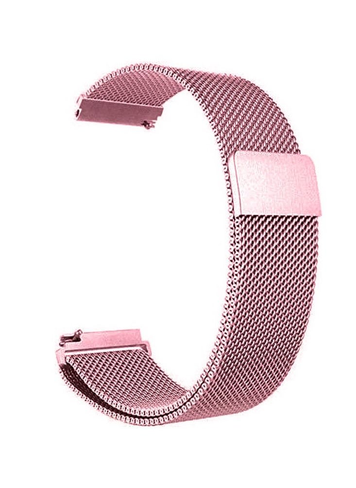 CATANES - 22mm Metal Milanese Watchband Compatible With Huawei 4,4 Pro Pink - Image 1