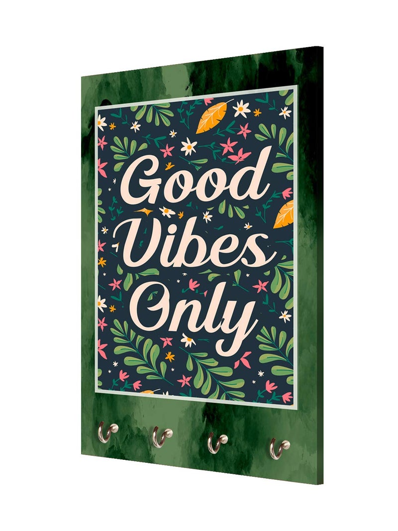 999STORE keychain holder holder wall mount hanger organizer Good Vibes Only key stand for wall (MDF_7.5X12 Inch_Multi) KeyholderP142 - Image 3