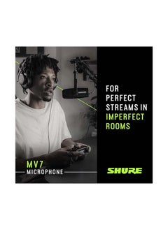 Shure USB Podcast Microphone For Podcasting MV7-K Black  - Image 3