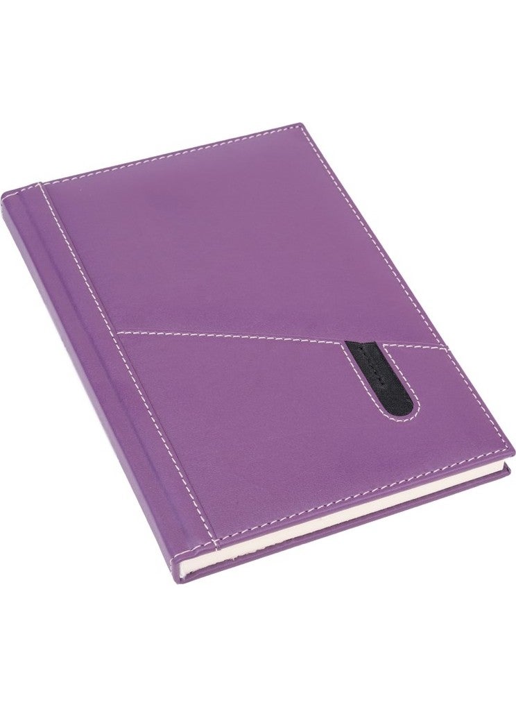 2K - Leather Phone Case Cover Notebook Agenda Undated Striped 17 x 24 cm Lilac - Image 1