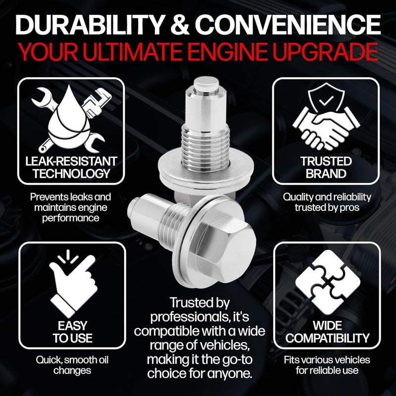 Votex 1/2 X 20 Stainless Steel Neodymium Magnetic Engine Oil Drain Plug - Made in USA - Image 4