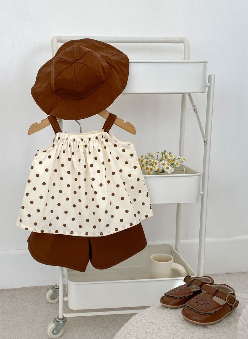 Summer Baby Girls Polka Dot Clothes Set Infant Print 3pcs Sets for  Girls Toddler Cotton Clothes With Hat - Image 1