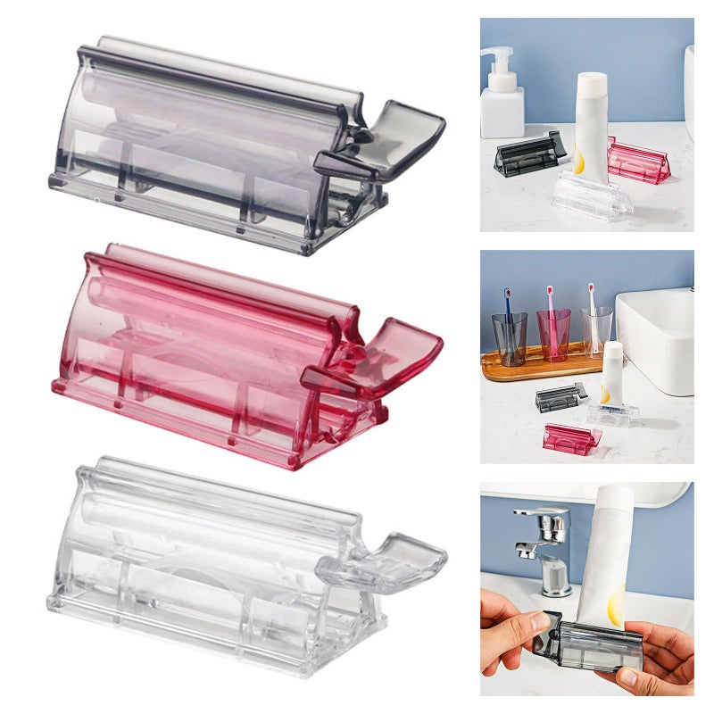 Clear Manual Toothpaste Dispenser Tube Squeezer Efficient Space Saving Bathroom Organizer - Image 3