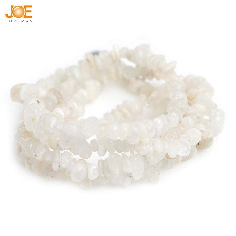 JOE FOREMAN 6-8mm Natural Moonstone Beads Gravel Gemstone Chips Freeform Loose Beads for Jewelry Making Wholesale Beads Cream White 34" JOE FOREMAN - Image 2