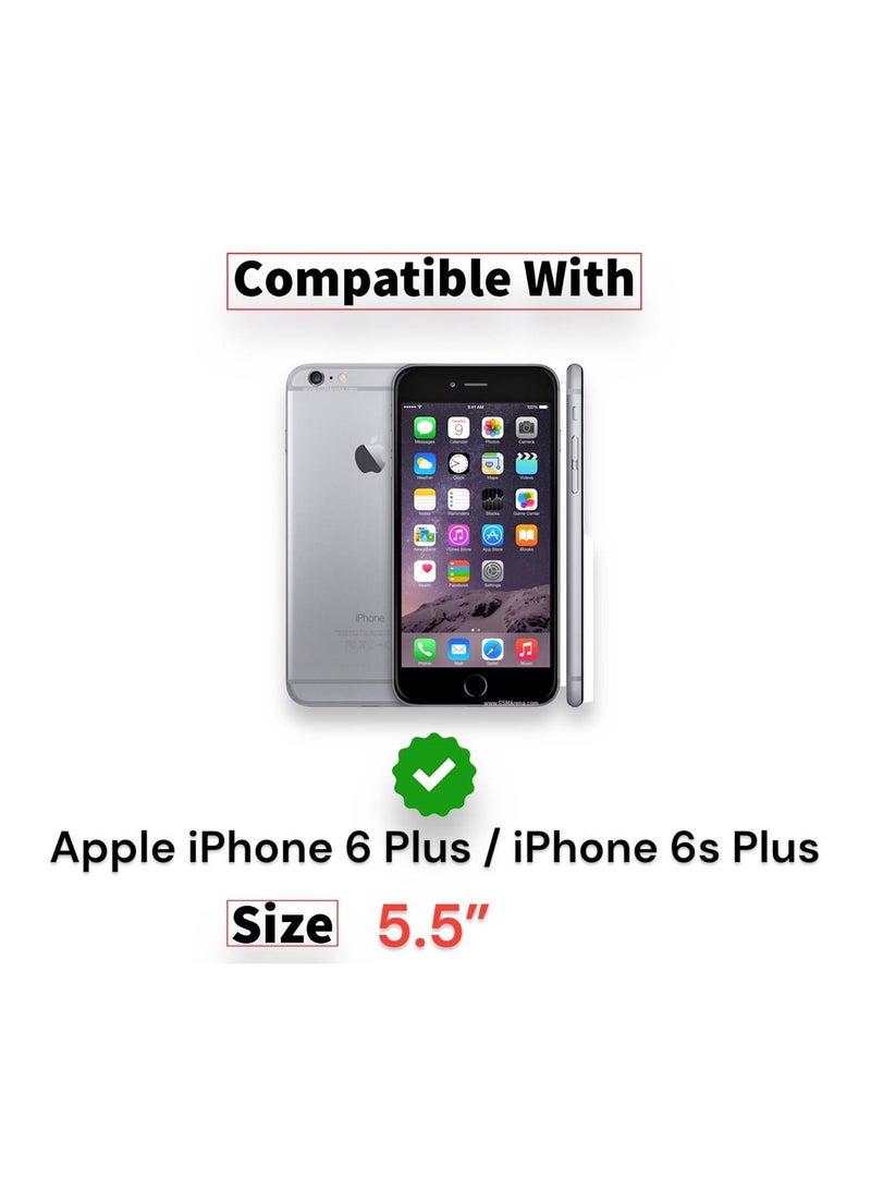 For Apple iPhone 6/6s Plus Flip Full Leather Wallet Card Slot Case wiith Kickstand,with Strap Magnetic Closure,Included Internal Tpu Silicone Case,High Protective Apple iPhone 6/6s Plus(5.5 inch)(Black)  - Image 4