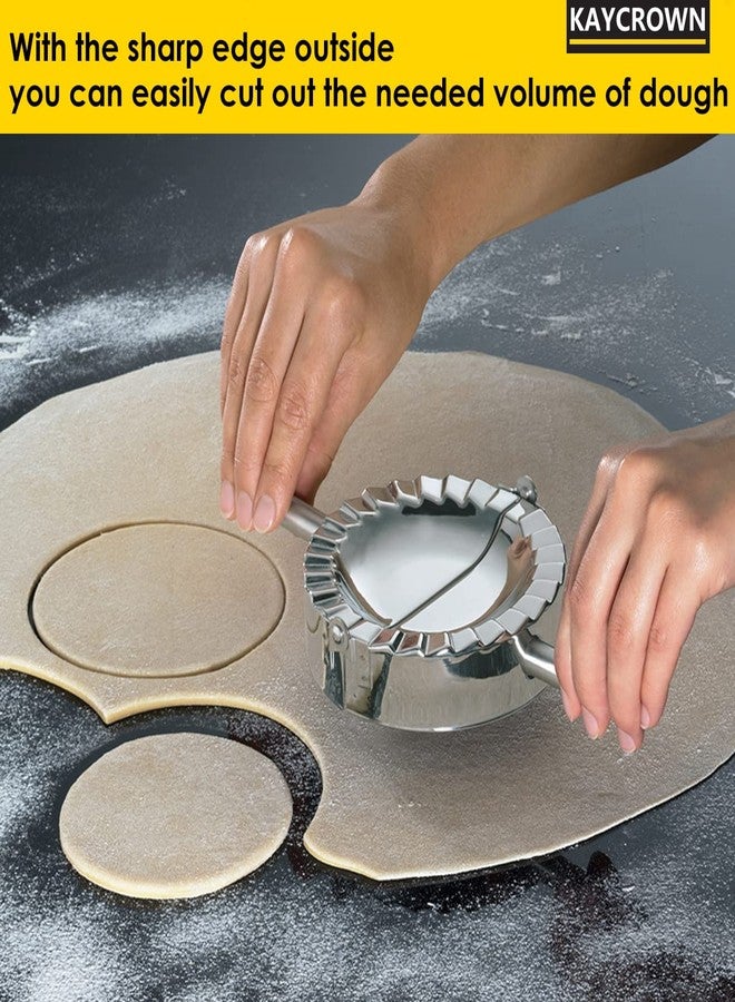 KAYCROWN 6 Inch Empanada Press, Stainless Steel Dumpling Maker Dough Cutter Dumpling Mold for Empanada, Dumpling, Ravioli, Pierogi, Turnovers, Calzone (XL: 6 inch) - Image 2