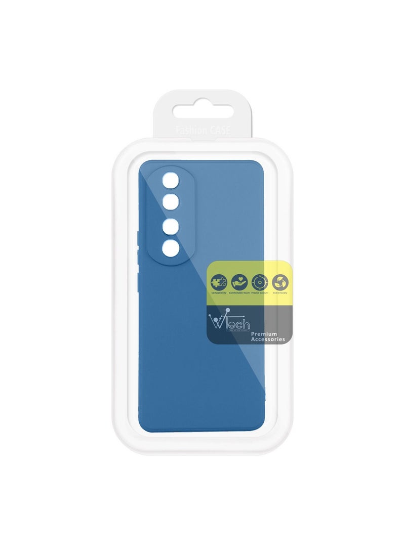 Wtech Liquid Silicone Ultra Thin TPU Phone Case Cover For Honor 90 5G 2023 Navy Blue - Image 2