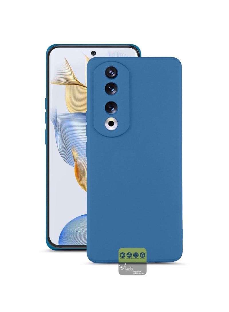 Wtech Liquid Silicone Ultra Thin TPU Phone Case Cover For Honor 90 5G 2023 Navy Blue - Image 1