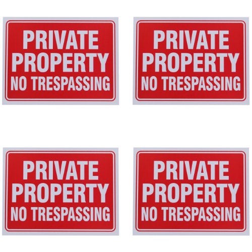 JMK Private Property No Trespassing Sign 9 x 12 Inch - 4 Pack - Image 1