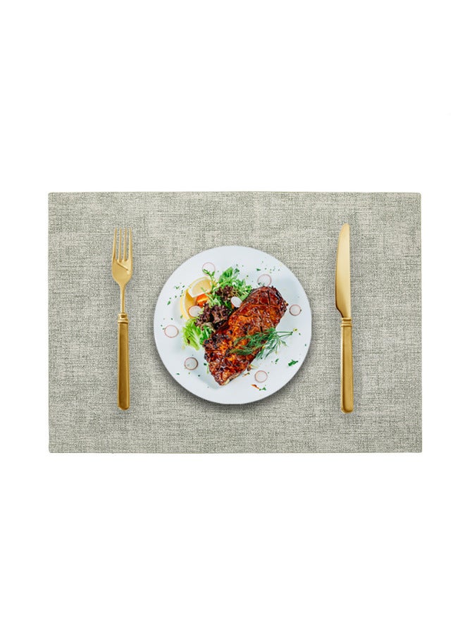 2025 Style Leather Placemat Waterproof Oil-Proof Heat Insulation Mat Hotel Premium Table Mat Nordic Ins Style Western Placemat-Color:Right Angle-light Green-8#-Specifications:43cm×30cm - Image 1
