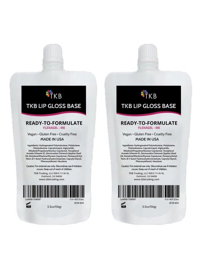 TKB Trading, LLC TKB Lip Gloss Base (Flexagel ME)| Clear Lip Gloss Base for DIY Lip Gloss| Ready-To-Formulate| Moisturizing, Vegan, Gluten and Cruelty free| Made in USA (5.5 Ounce (Pack of 2)) - Image 1