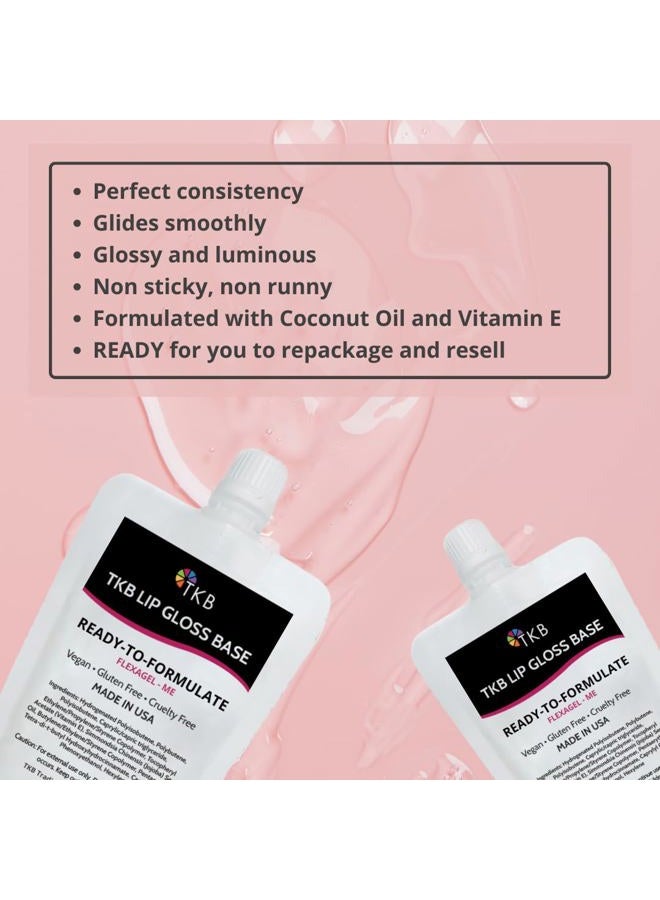TKB Trading, LLC TKB Lip Gloss Base (Flexagel ME)| Clear Lip Gloss Base for DIY Lip Gloss| Ready-To-Formulate| Moisturizing, Vegan, Gluten and Cruelty free| Made in USA (5.5 Ounce (Pack of 2)) - Image 3