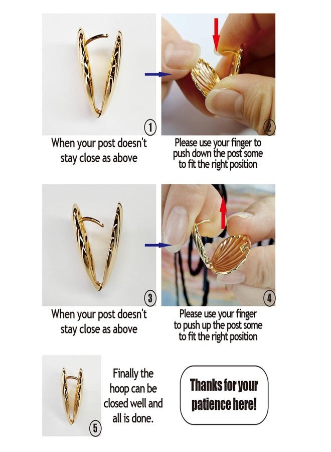 ليلي آند وايت أقراط ليلي آند وايت الذهبية المرصعة بالصدف للنساء، أقراط مستوحاة من المحيط، أقراط شاطئية، أقراط مضادة للحساسية، مجوهرات عصرية - Image 2