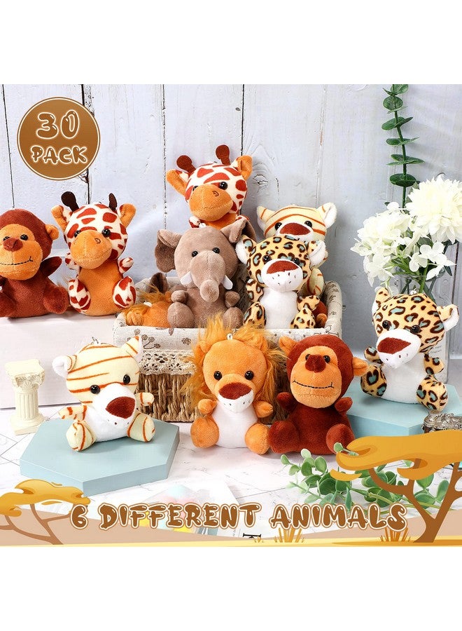 Leitee 30 Pieces Mini Stuffed Safari Animals, Small Plush Jungle Animals Toys, 4.8 Inch Cute Plush Lion Tiger, Elephant Giraffe Leopard Monkey For Baby Shower Safari Jungle Themed Party Student Award - Image 5
