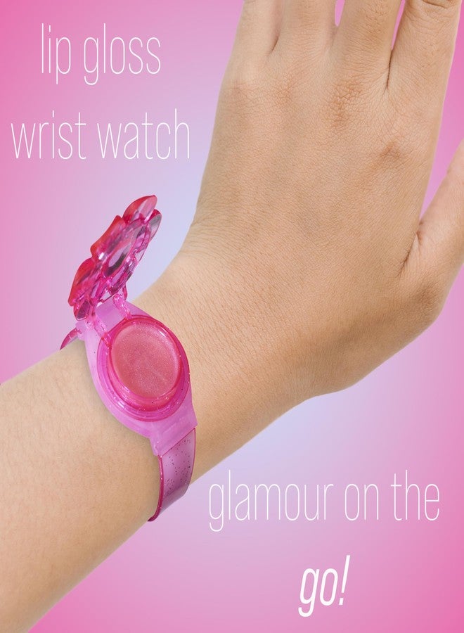 Expressions 4pc Cosmetic Kit w/Lip Gloss Watch- Butterfly Lip Gloss & Eyeshadow Palette Collection Kids Makeup Kit for Girls, Washable + Non Toxic - Image 3